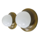 Pair of Space age wall lights made in Austria, Opaline gold metal. UFO