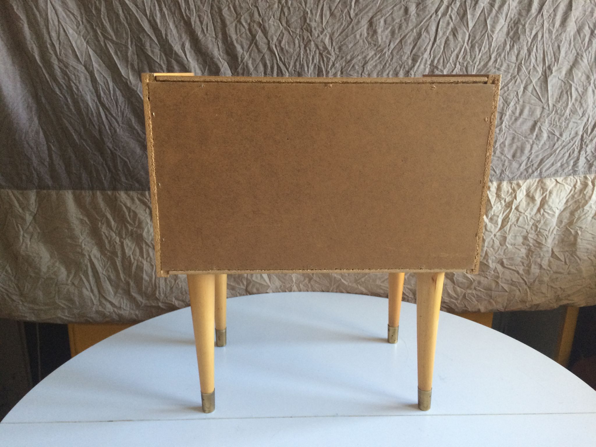 French vintage bedside in varnished blond wood 60