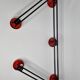 Original vintage metal “trapeze” coat rack, 5 hooks, 67 cm