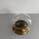 Flush glass shade with bubble pattern and brass base by Hillebrand, 1960s, Germany.