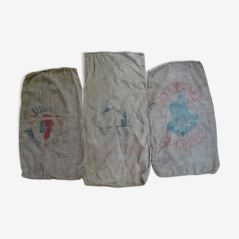 Set of 3 burlap bags