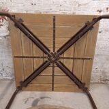 Table carree en bois metal