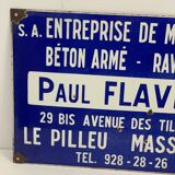 Old enamelled plate 1960 such 7 digits