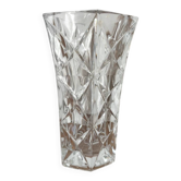 Vintage vase hexagonal taillé ciselé en cristal d’arques
