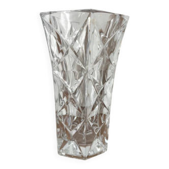 Vintage hexagonal cut crystal vase from Arques.