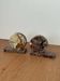Vintage bookends in agate and marble | Pair of polished stone desk accessories