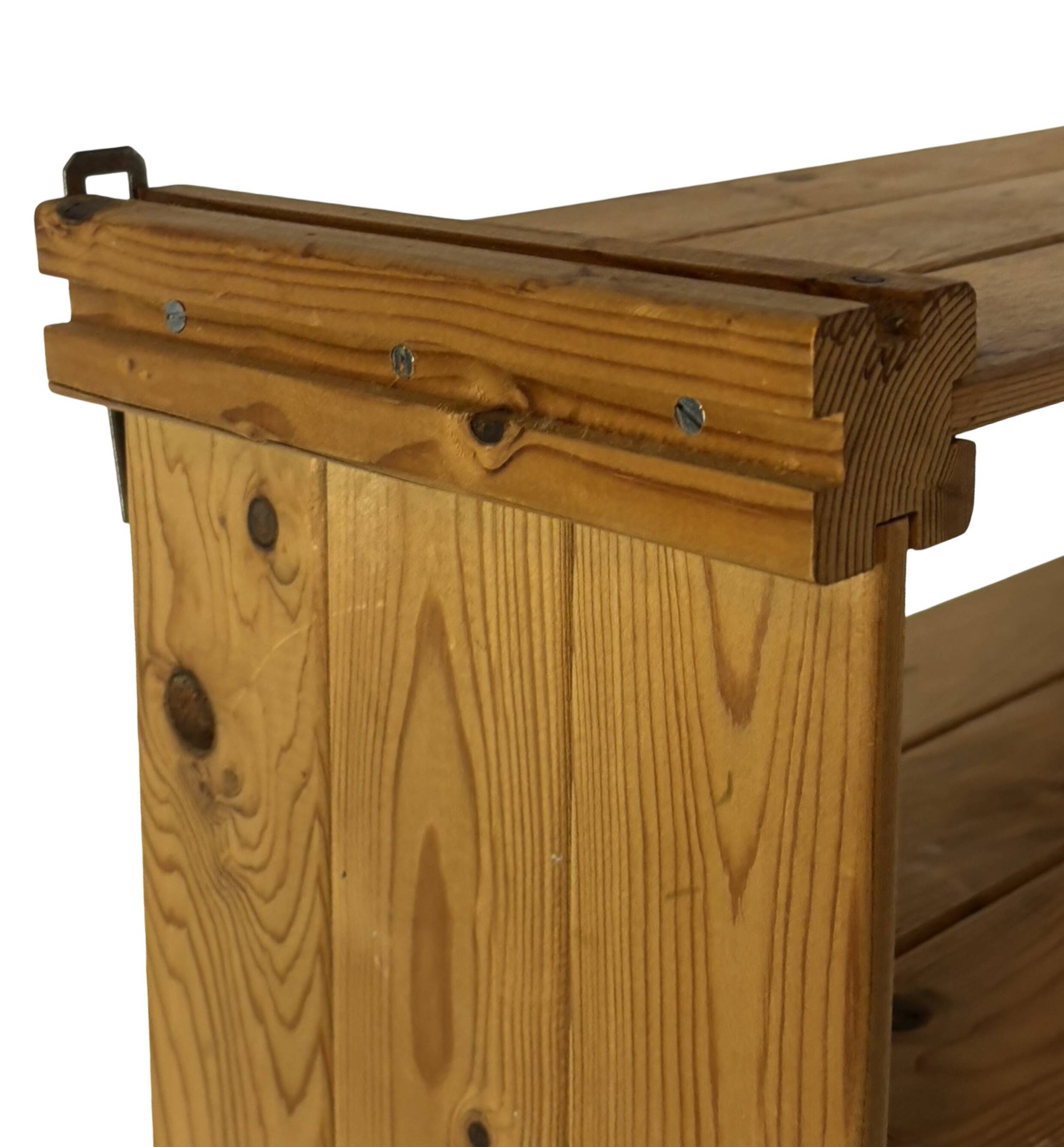 Vintage Wall shelf rack Pine wood 70s minimalist design