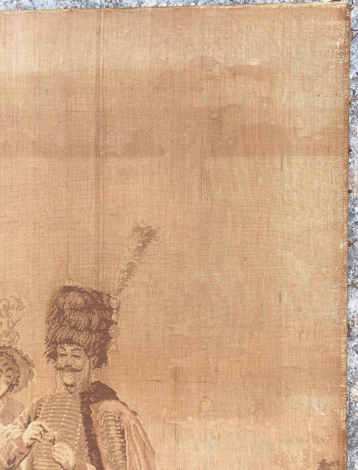 Pair of nineteenth century tapestries featuring a hussar and an elegant