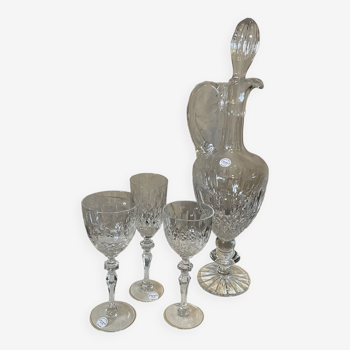 Crystal glasses and decanter