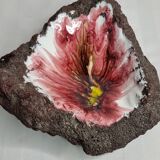Empty pocket in vintage enamelled lava stone, 20 cm