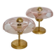Pair of Art Deco bedside lamps in brass and etched glass