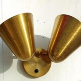 Double wall lamp adjustable brass cocottes