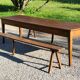 Farm table nineteenth century feet spindles 251cm and its 2 benches
