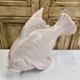 Sculpture poisson craquelé Art Déco céramique Le Jan