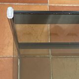 Serving trolley, side table, chrome metal and smoked glass, 1970s