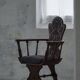 Scandinavian armchair in solid oak with cushion, folk art, early 19th century.