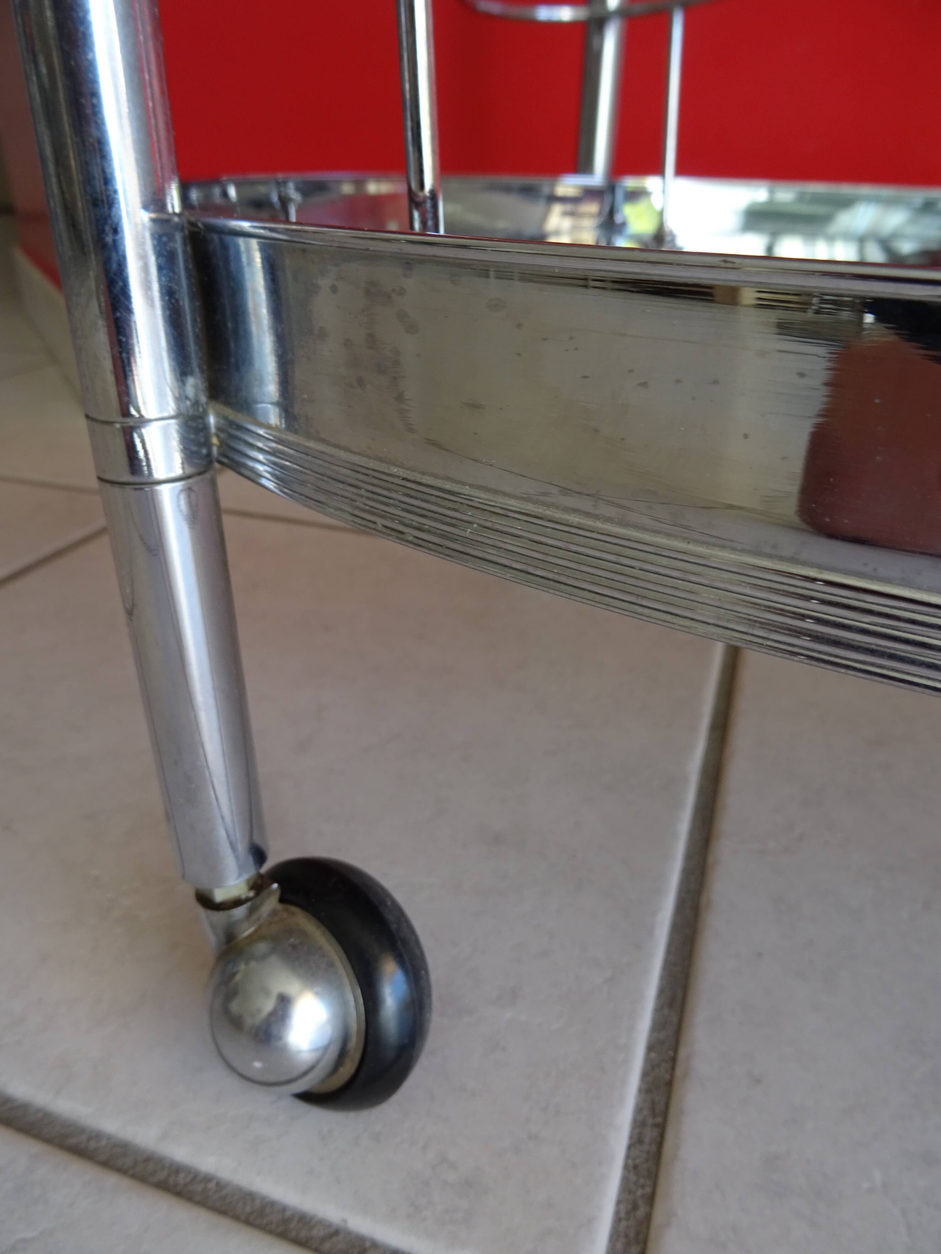 70s design chrome bar trolley