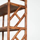 1960s bamboo and rattan bookcase