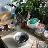 Duo of raku bowls