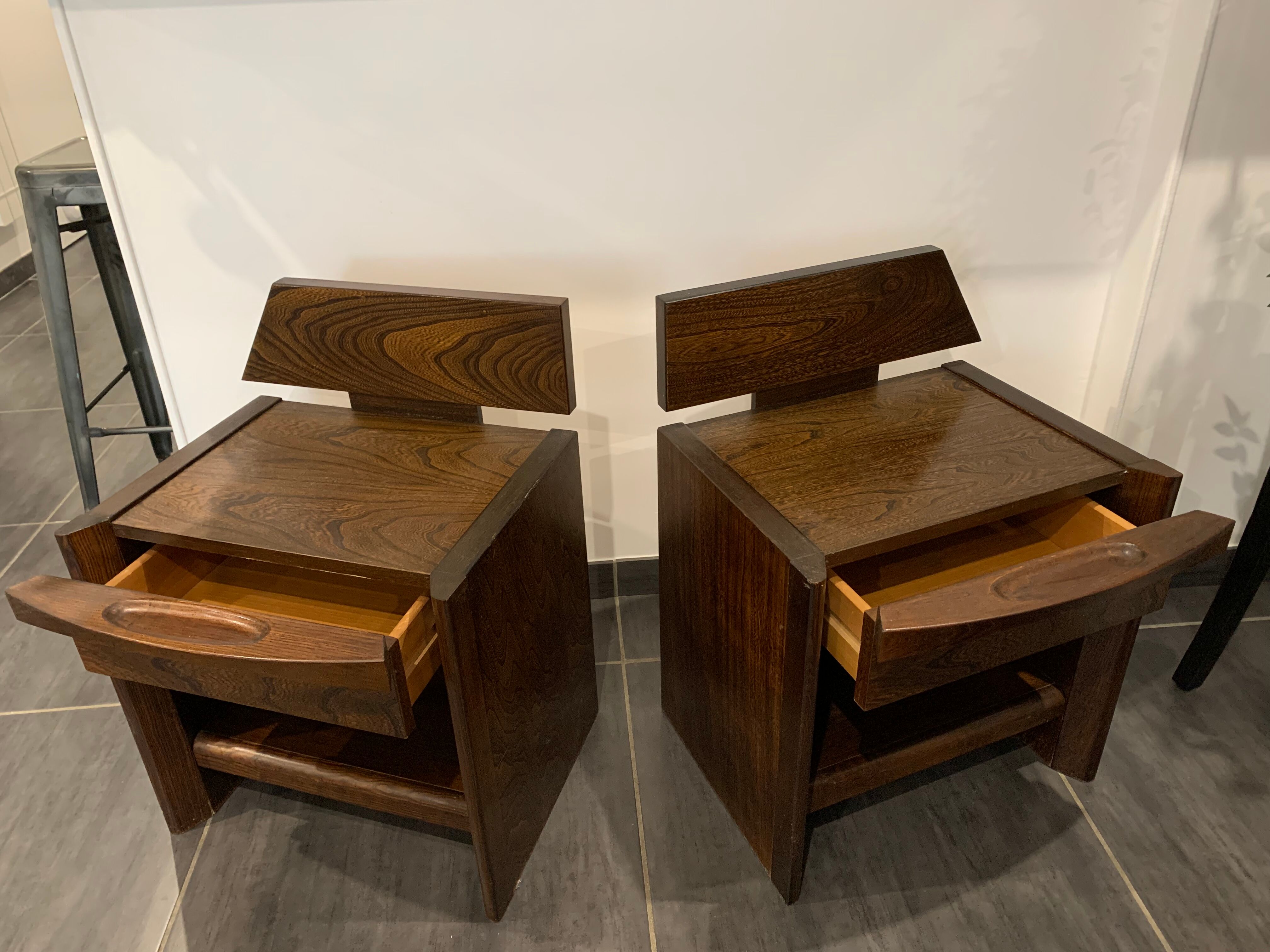 Pair of baumann vintage bedside tables 1970s