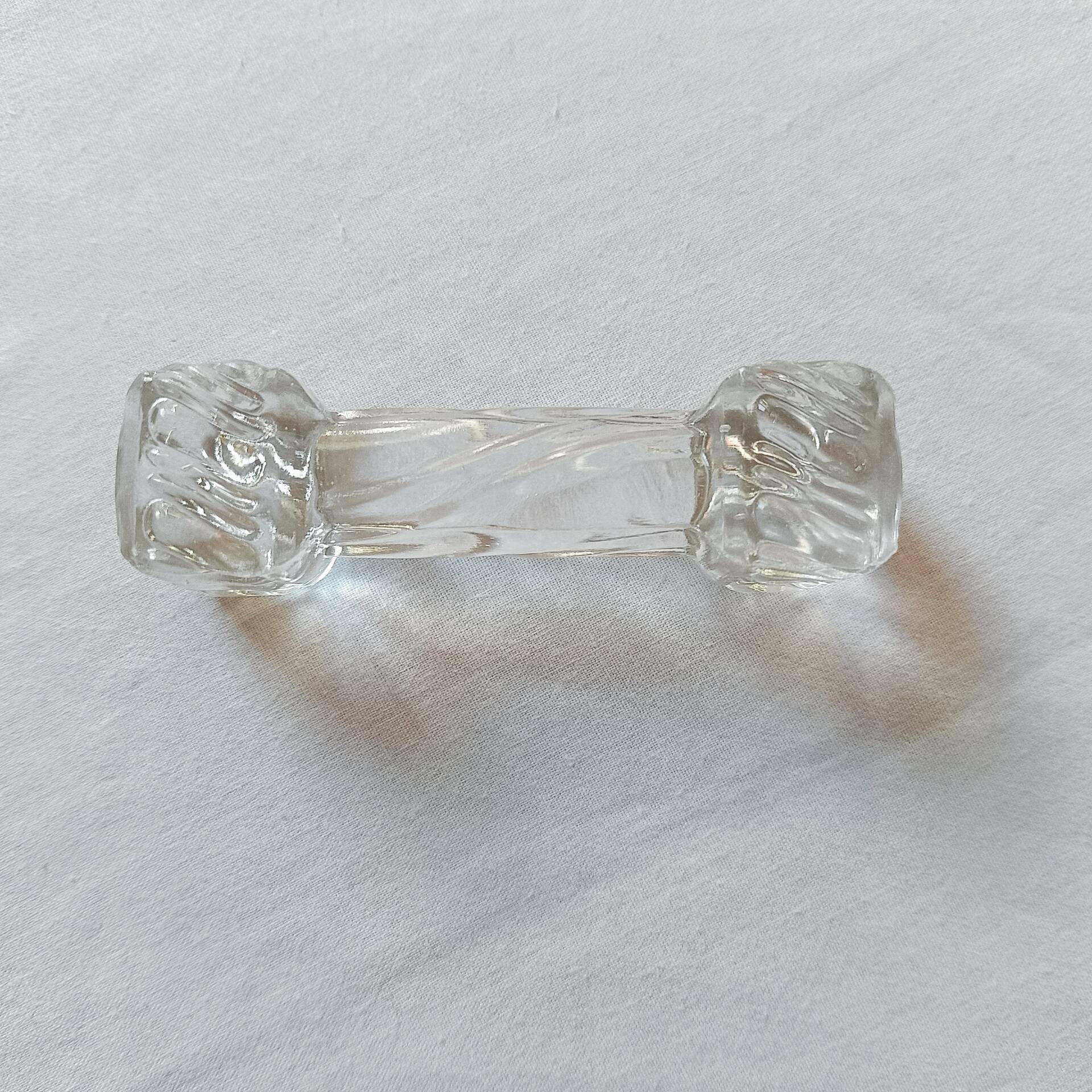 Set of 10 antique twisted moulded glass knife rests – Art Deco style