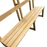 Vintage portemanteau XL en bois avec banc