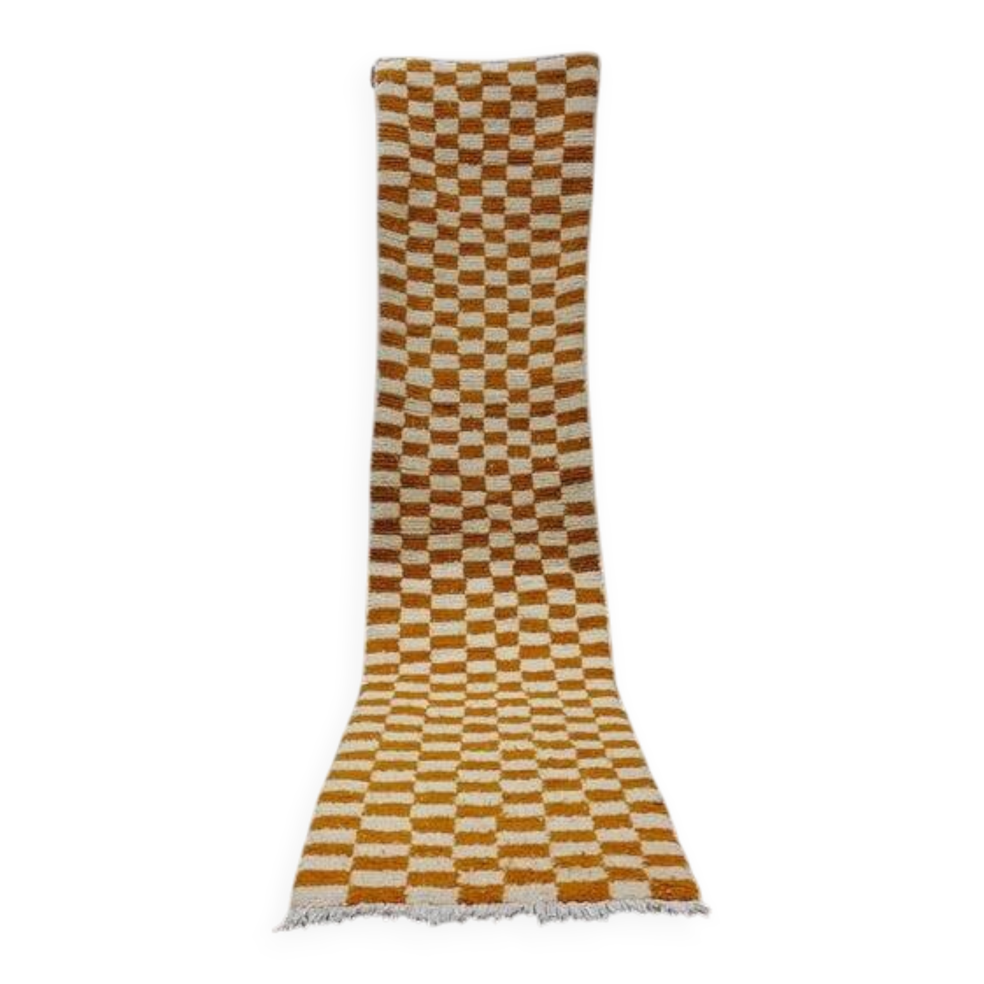 Handmade pure wool runner rug, size 75/300 cm.
