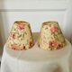 Set of two small vintage flowered lampshades