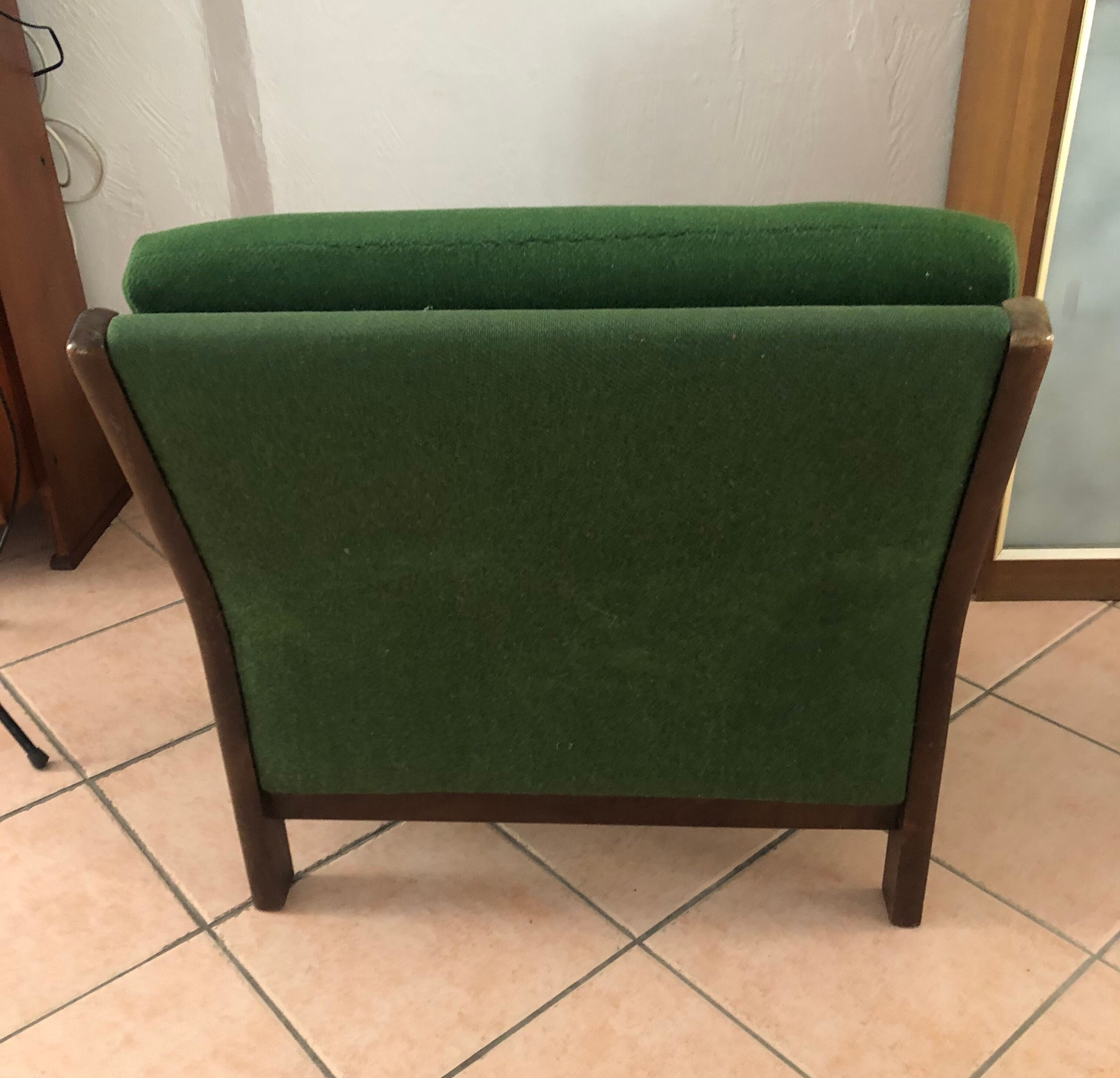 Vintage green Scandinavian armchair from the 60s
