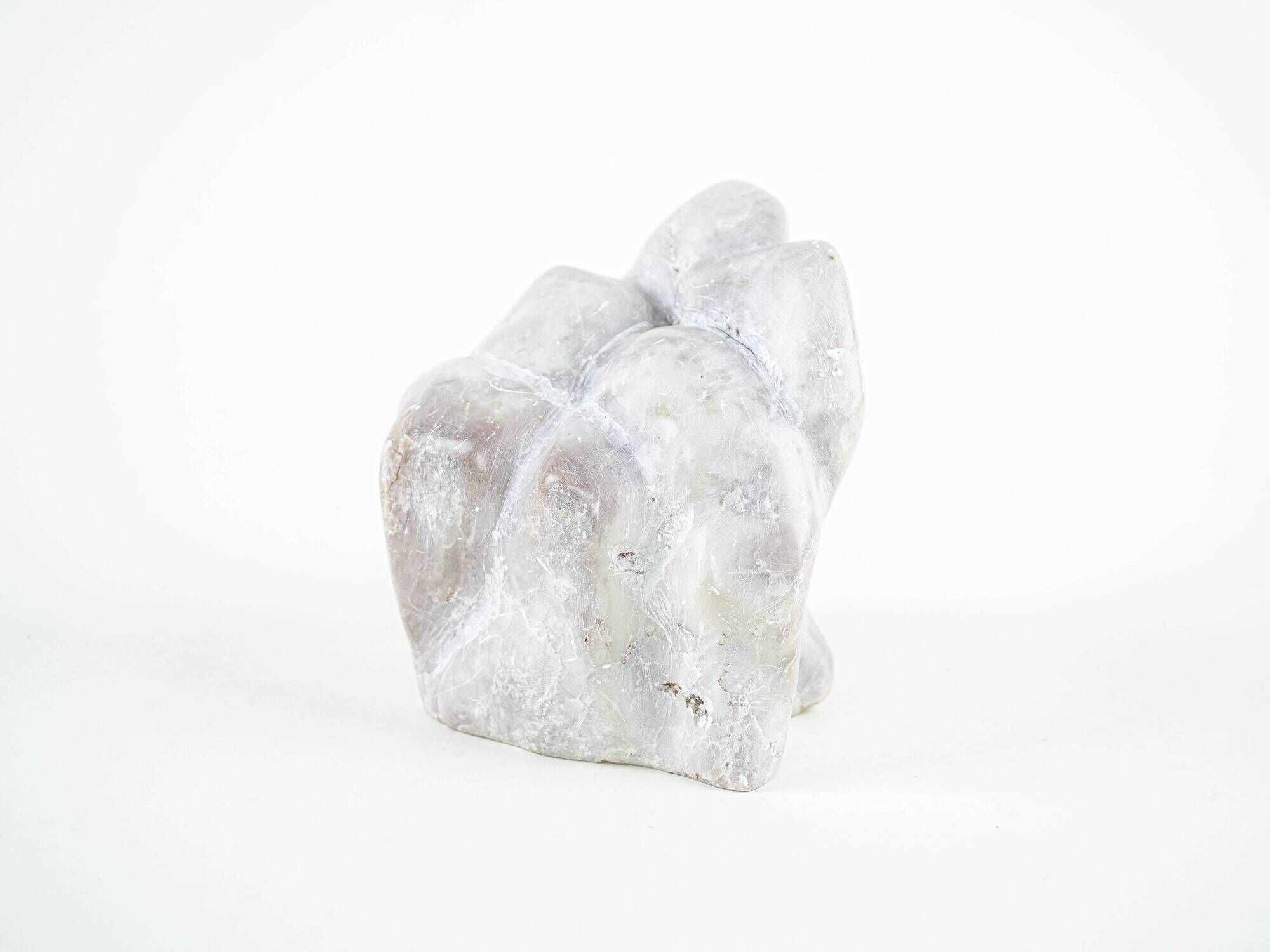 Abstract stone sculpture with organic forms, European studio piece, 1970s