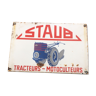 Plaque émaillée Staub tracteur