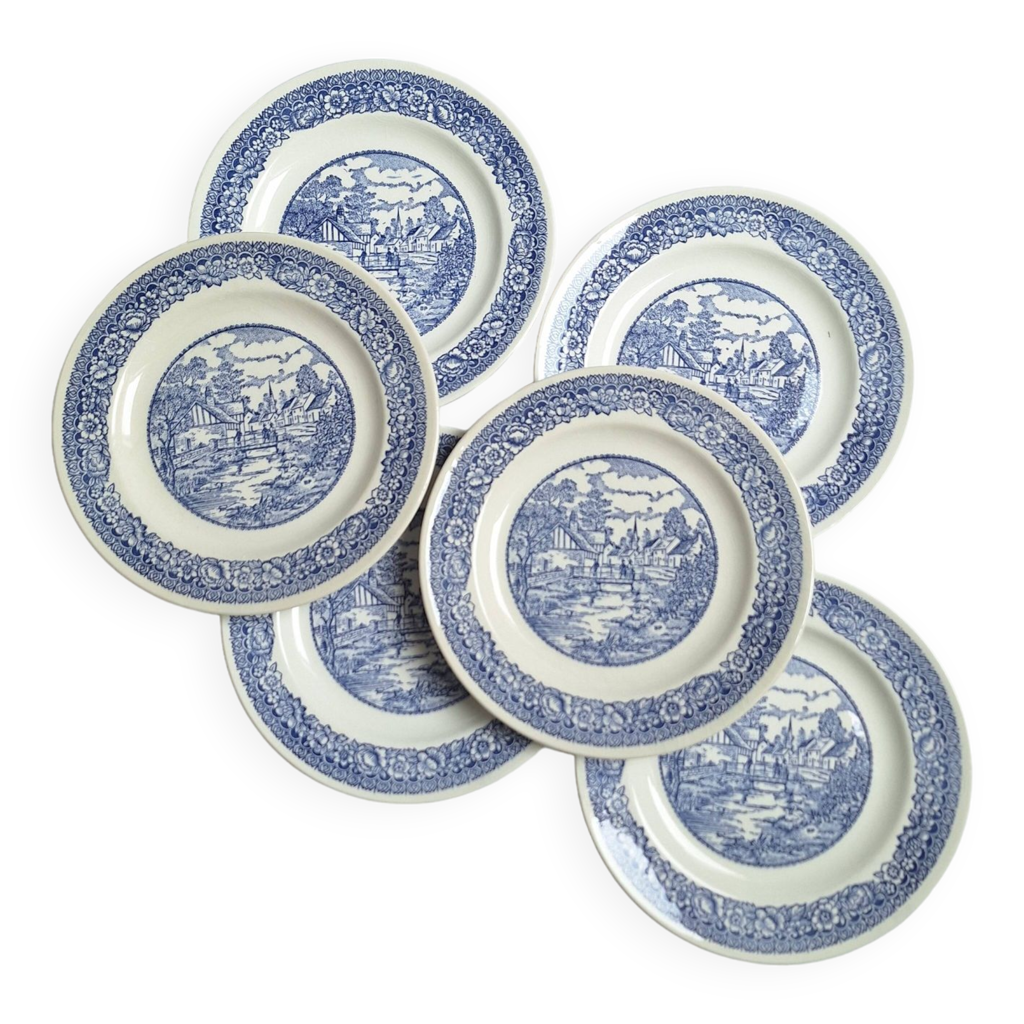 Vintage blue dinner plates Selency