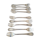 Christofle Marly, 10 silver metal oyster forks