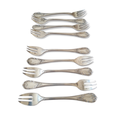 Christofle Marly, 10 silver metal oyster forks