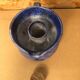 Old Vintage Blue Enamelled Terracotta Carafe Refresher Pitcher