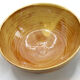 Handmade bowl made in yellow France with abstract foliage