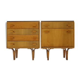 1960s Frantisek Mezulanik Pair of Chest of Drawers, Czechoslovakia