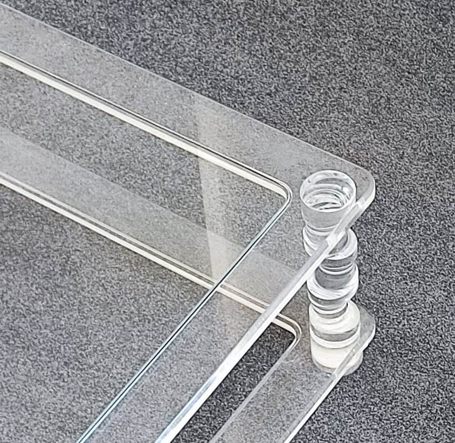 Two Tiered Coffee Table Manufactured for Maison Romeo in Lucite & Glass, France 1970s