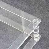 Two Tiered Coffee Table Manufactured for Maison Romeo in Lucite & Glass, France 1970s
