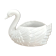 vintage porcelain flower pot in the shape of a swan