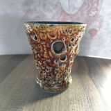 Small honey ocher lava enamel vase