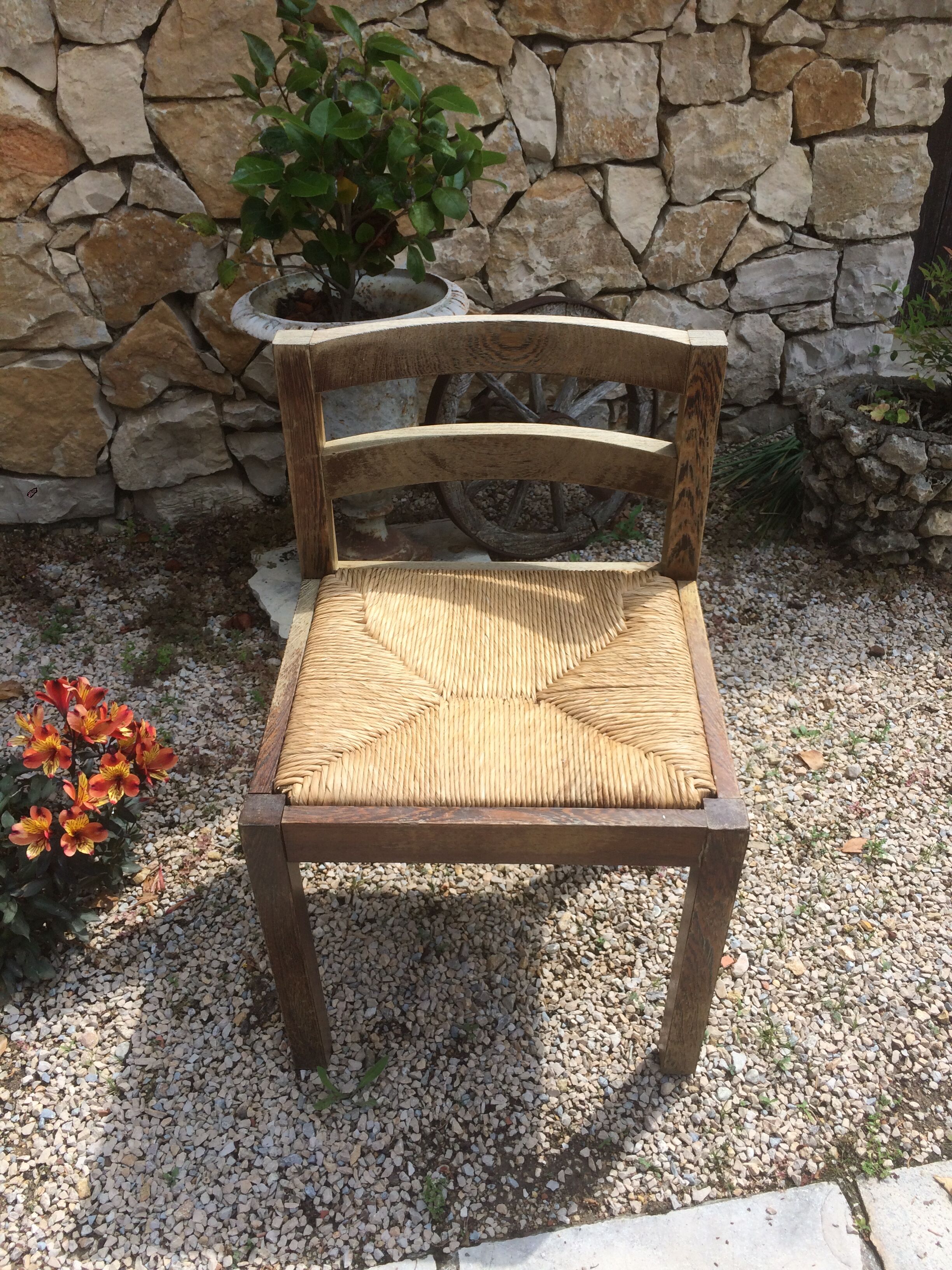 Four straw chairs
