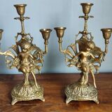 Antique bronze candlesticks