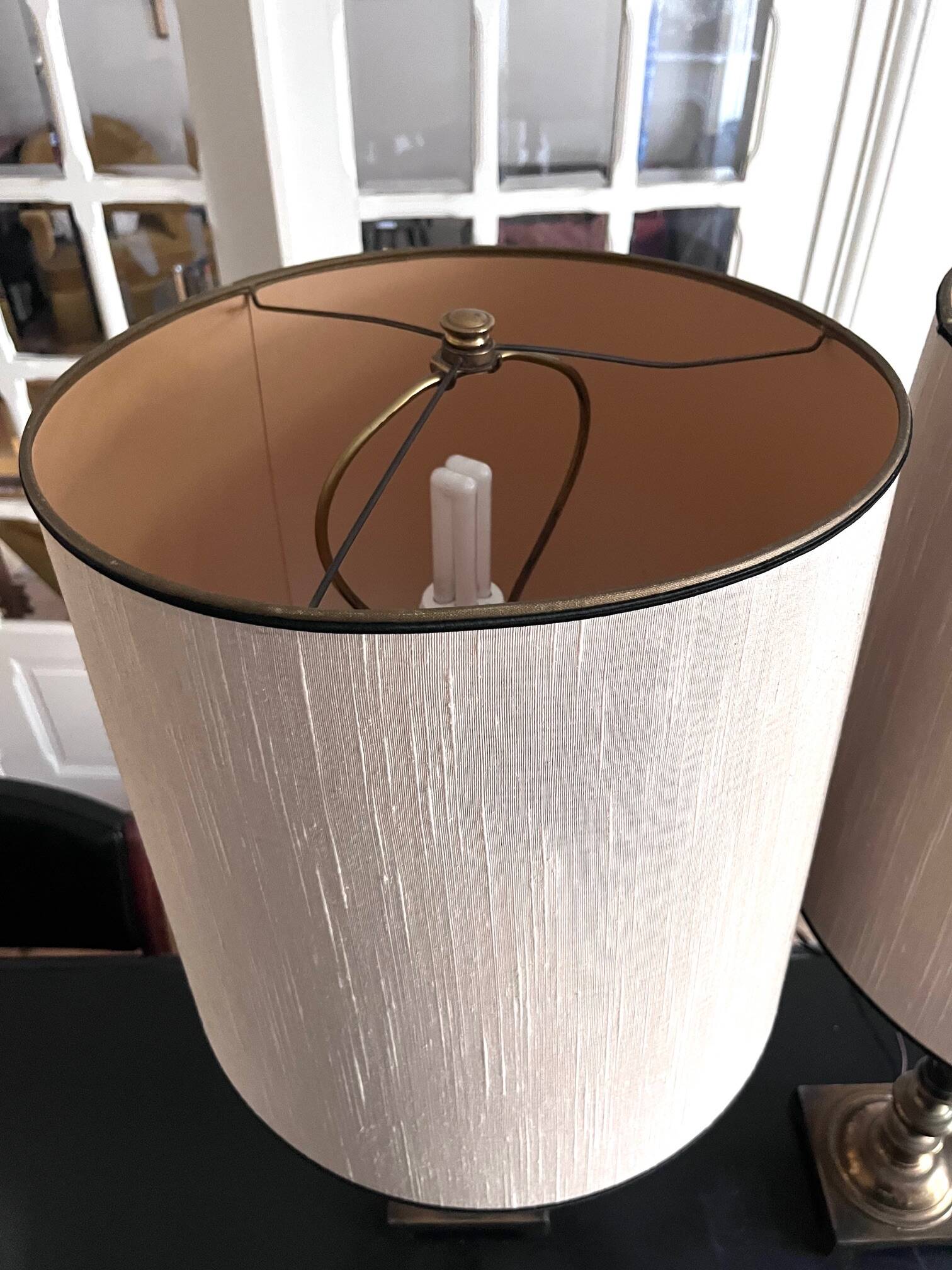 pair of american brass lamps