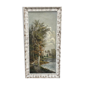 Huile sur panneau, paysage