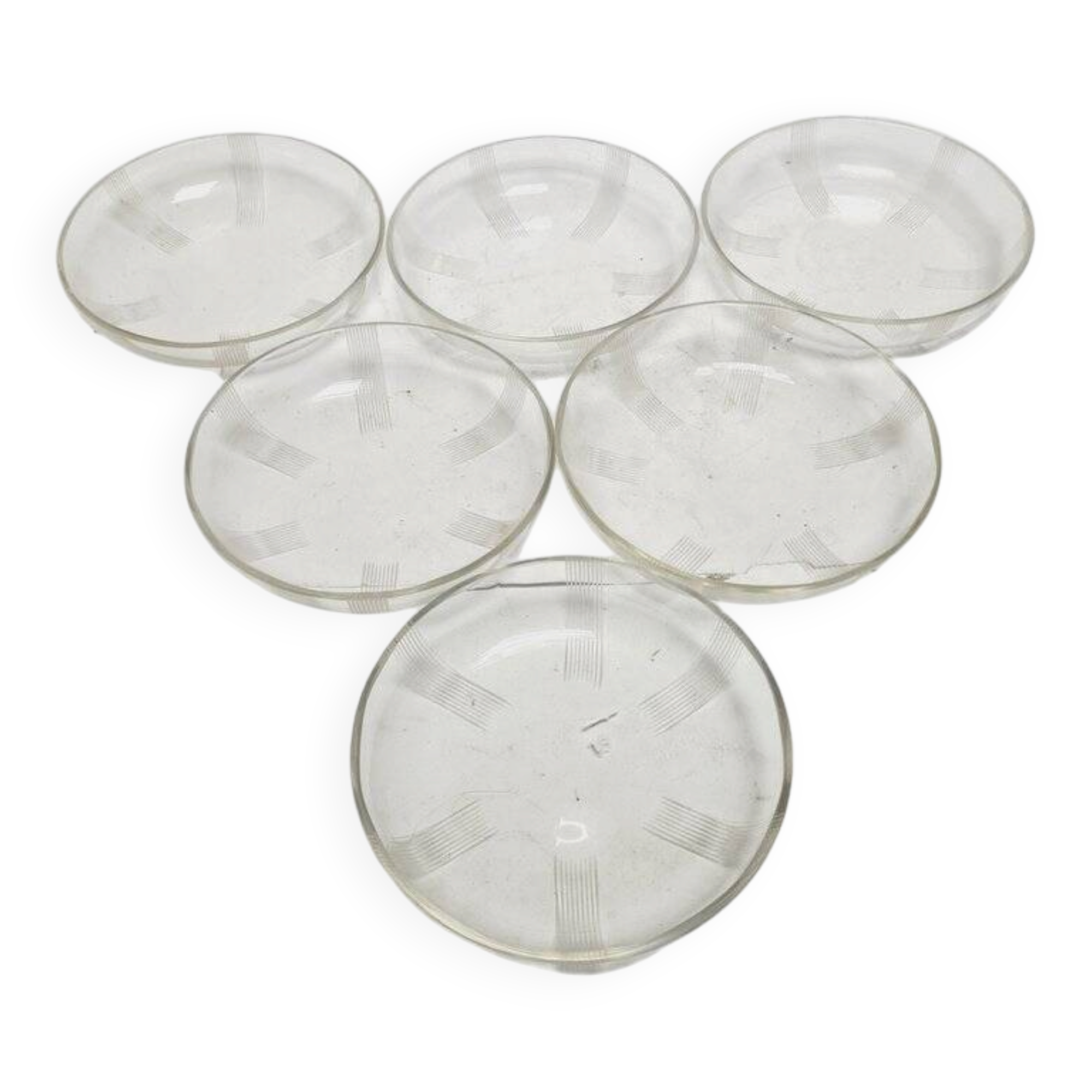 Vintage Art Deco dessert plates, 1930s, set of 6