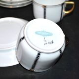 Set of 6 ART DECO black and gold porcelain coffee cups from the 1920s-1930s