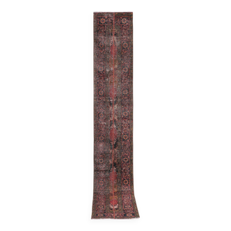 Vintage Turkish Oushak Handwoven Rug 65x407 cm