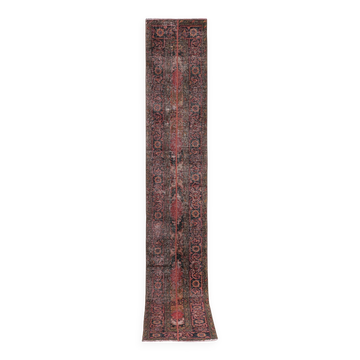 Vintage Turkish Oushak Handwoven Rug 65x407 cm