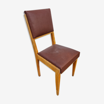 Chair from 1940-50 brown skai